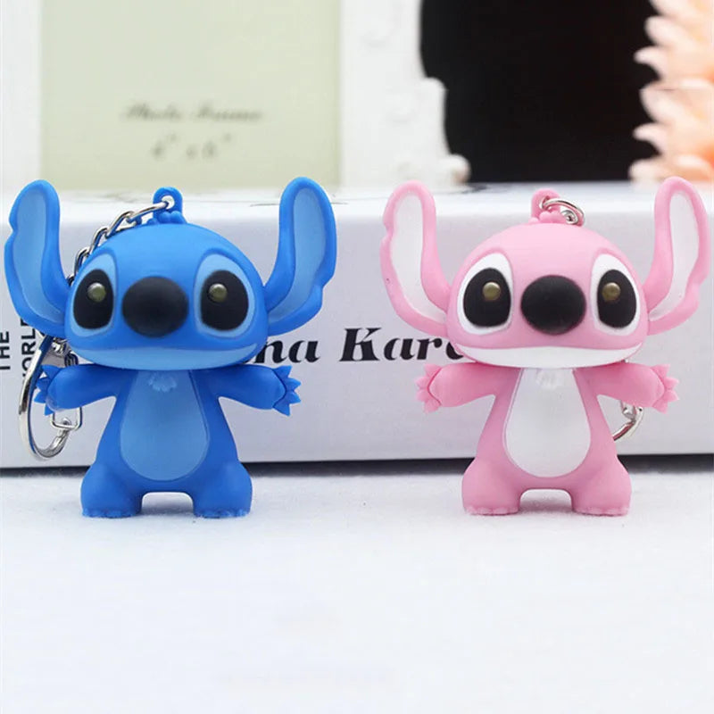 Disney Stitch LED Keychain Anime Cartoon Figures