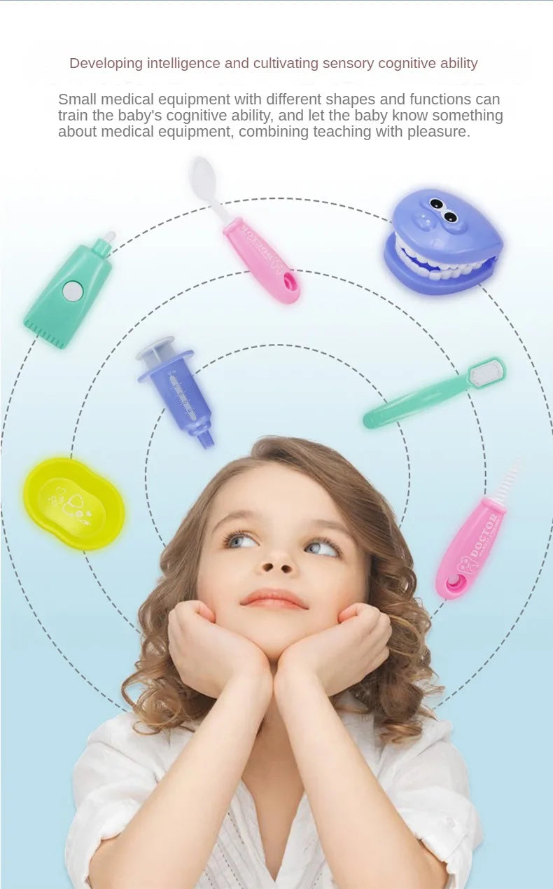 9PCS Simulation Dentist Play Set  Baby Dental Doctor Medical Kit Pretend Toy for Kids