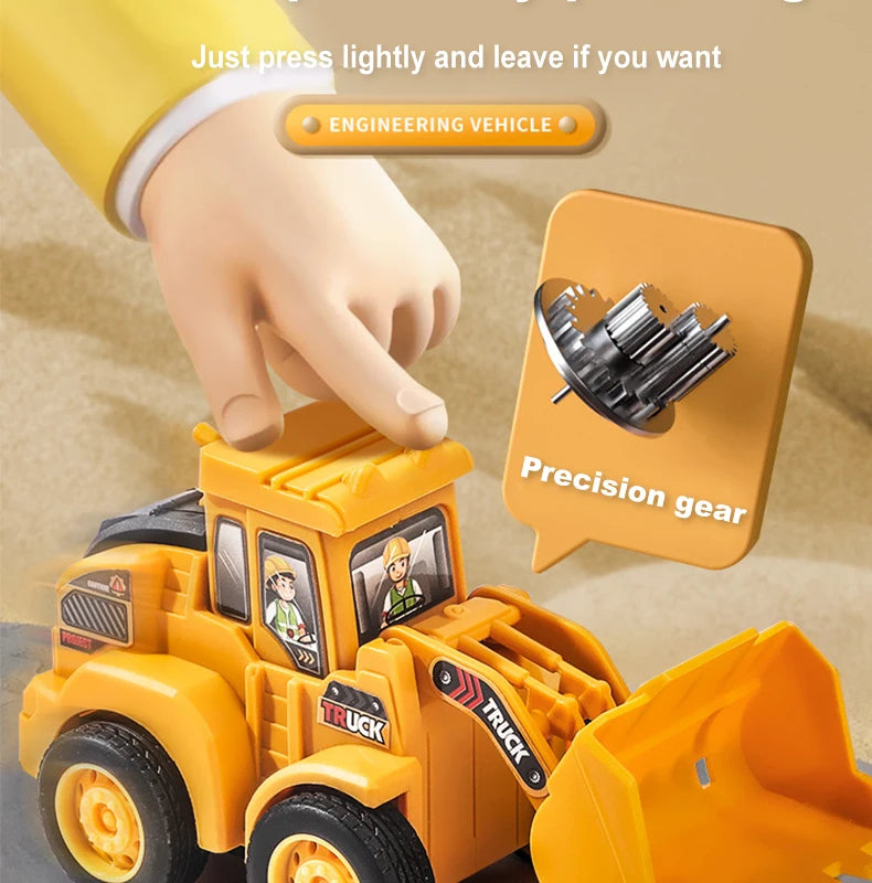 Engineering Vehicle Model Press Sliding Car Excavator Bulldozer for Children