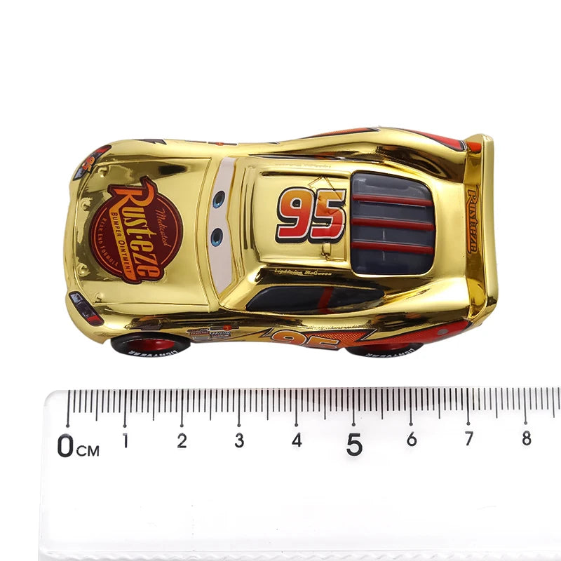 Cars Disney Pixar Lightning McQueen Golden Model Diecast Vehicle Metal Toy Car Kids