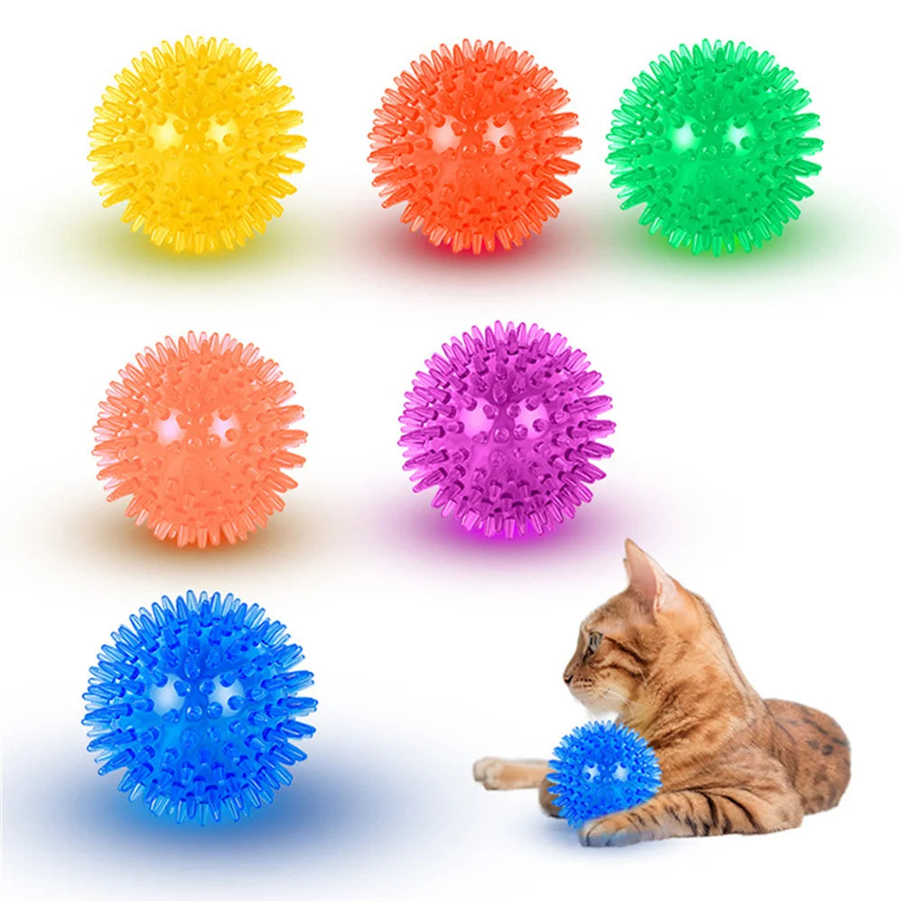 Dog-Cat toys Puppy Sounding Toy Polka Squeaky Tooth Cleaning Ball Training