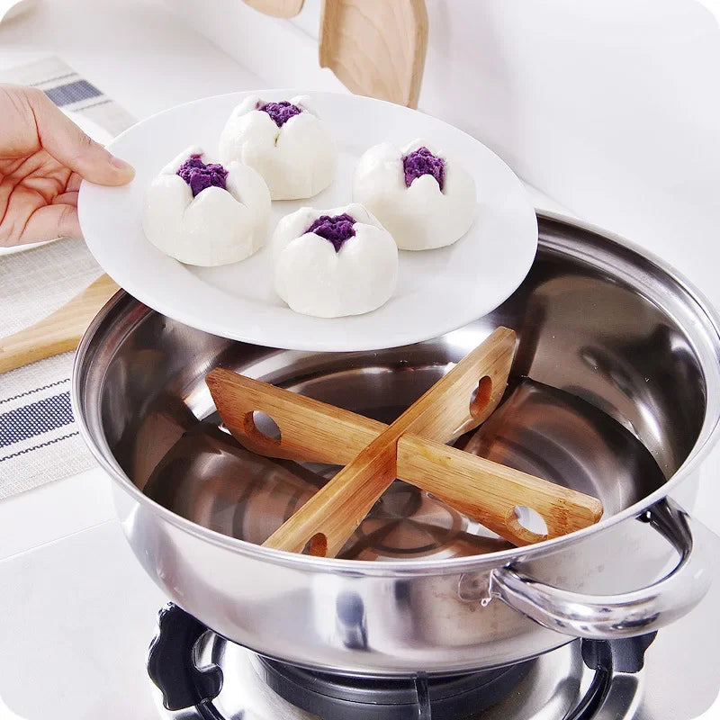 Tray Rack Detachable Wood Table Mat Kitchen Pot Heat Insulated Cooling Dish Potholders