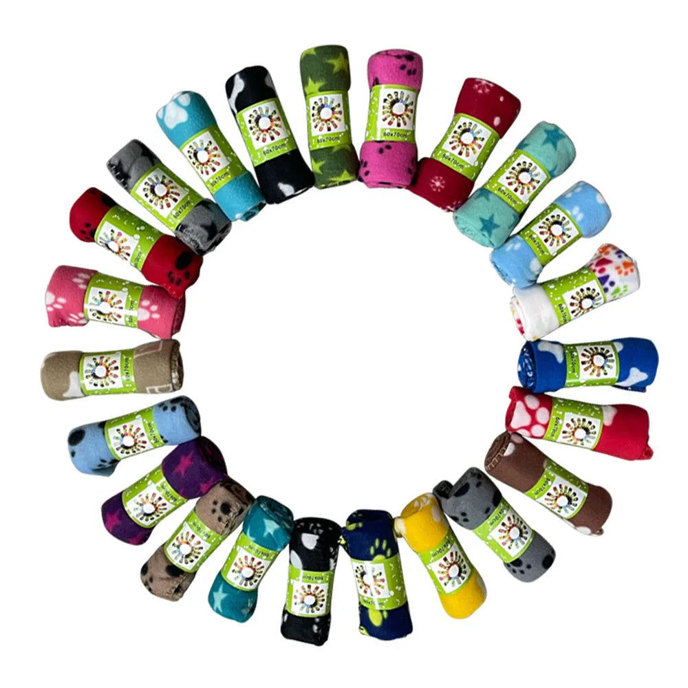 Dog-Cat Winter Pet Blankets Paw Prints