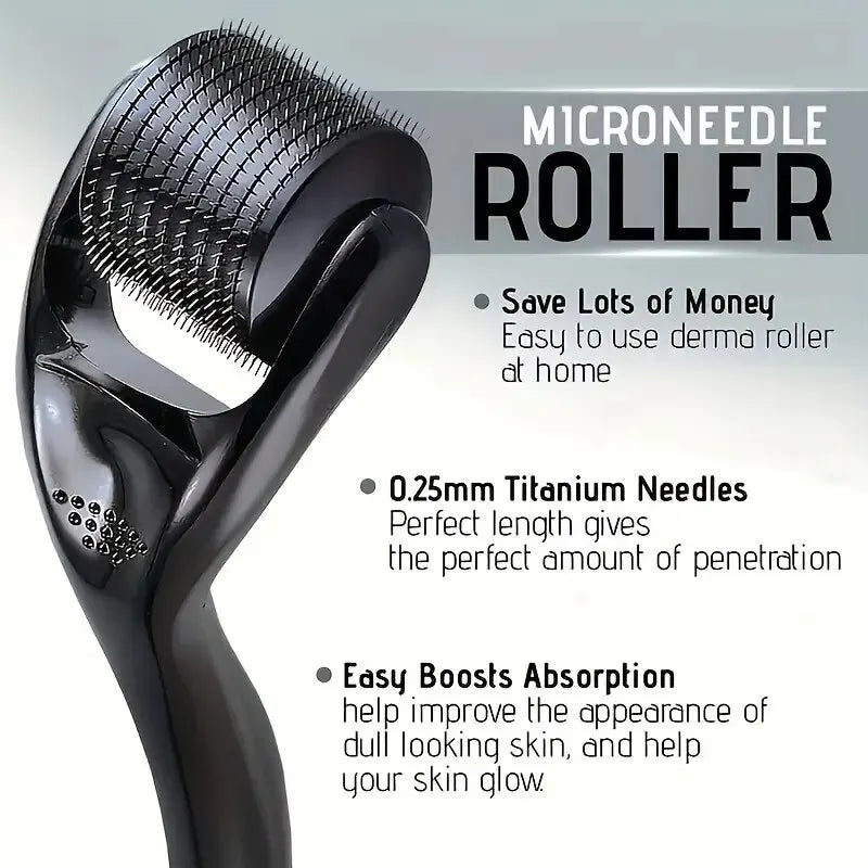 Microneedle Derma Roller With Titanium Needles Facial Beauty Hair Beard Scalp