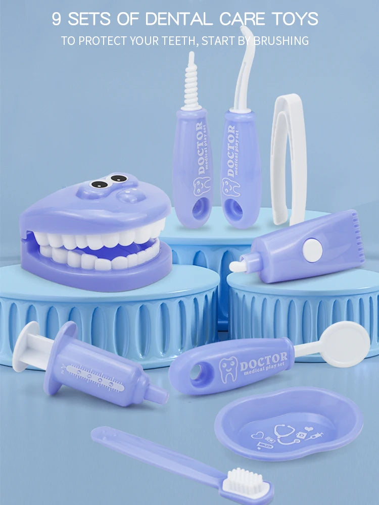 Plastic Simulation Dentist Play Set Medical Kit Pretend Toy for Kids
