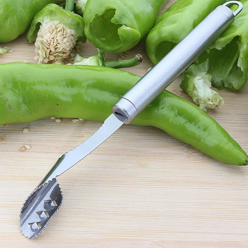 Vegetable Fruit Coring Tool Slicer Edge Rotating Cutter Corers Seed Remover Stainless Steel
