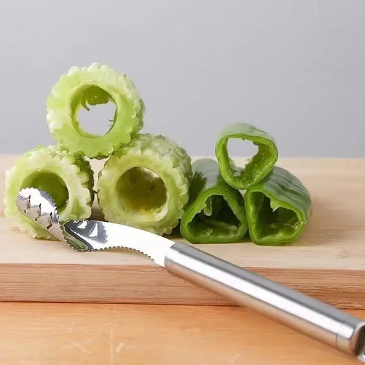 Vegetable Fruit Coring Tool Slicer Edge Rotating Cutter Corers Seed Remover Stainless Steel