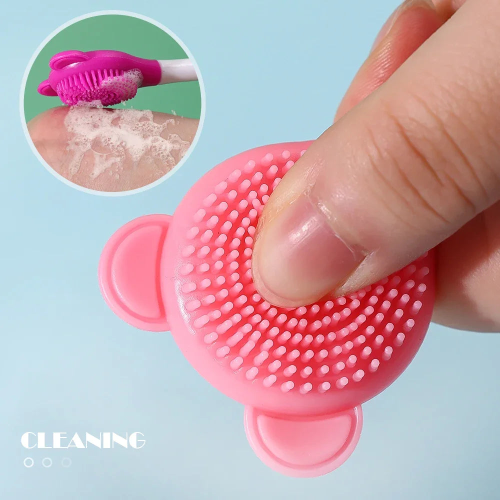 Double Head Facial Mask Brush Silicone Applicator Women Skin Face Cleansing Care
