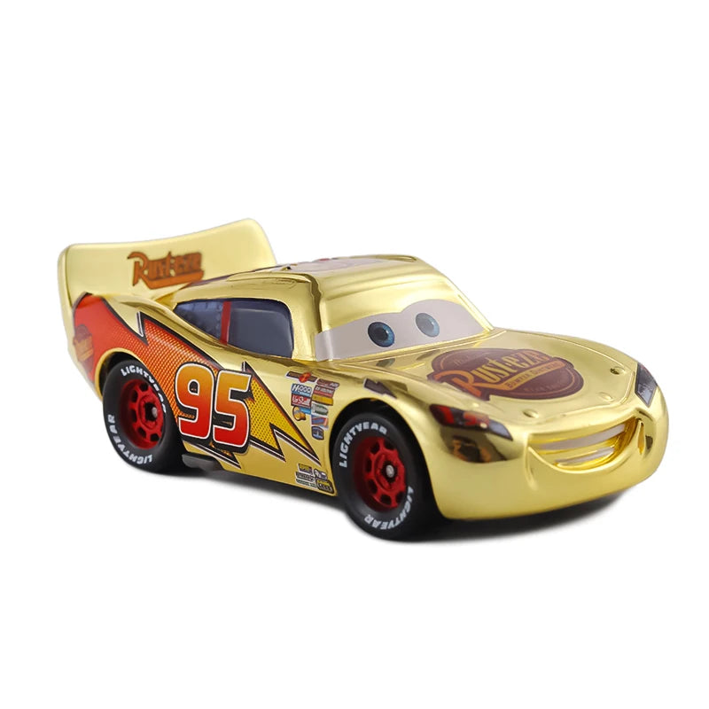 Cars Disney Pixar Lightning McQueen Golden Model Diecast Vehicle Metal Toy Car Kids