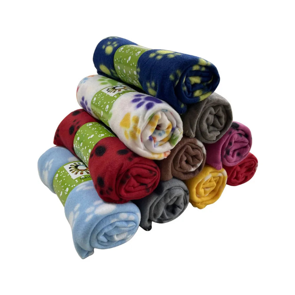 Dog-Cat Winter Pet Blankets Paw Prints