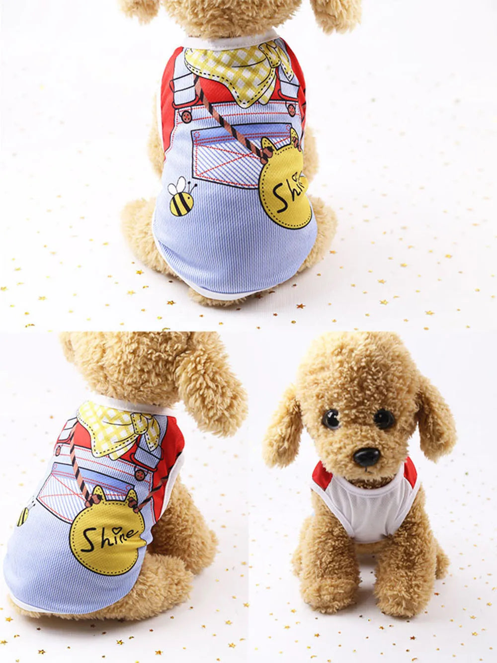 Dog Shirt Vest for Dog Soft Cartoon Sleeveless Vest Breathable Clothes for Boys or Girls Puppy Cat