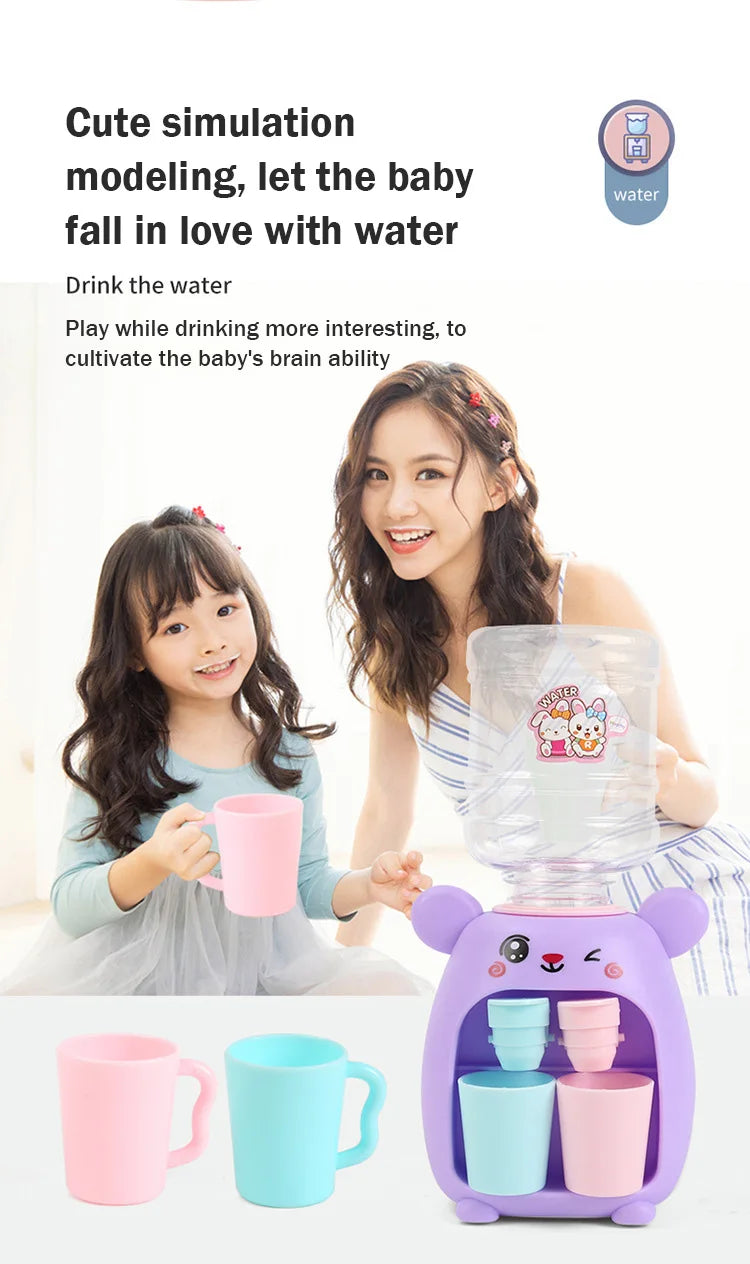 Children's Toys Simulation Water Dispenser with Cup Mini Fun Drinking Fountain for Girls Miniature Item