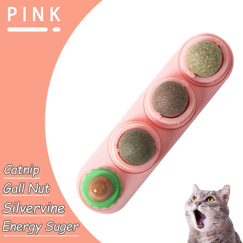 Natural Catnip Cat Wall Stick-on Ball Toy Scratchers Treats Healthy Natural
