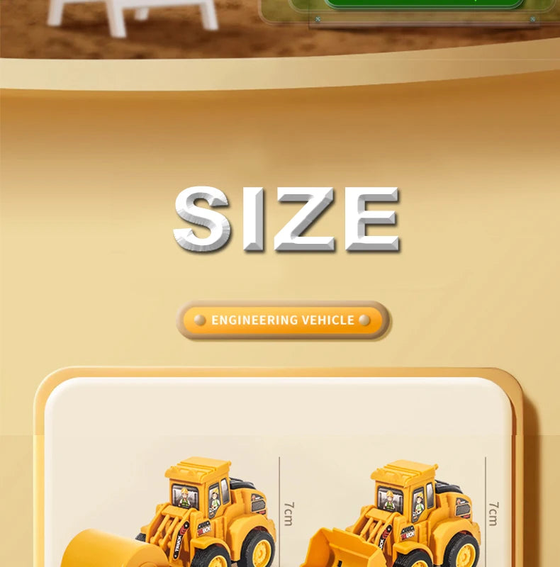 Engineering Vehicle Model Press Sliding Car Excavator Bulldozer for Children