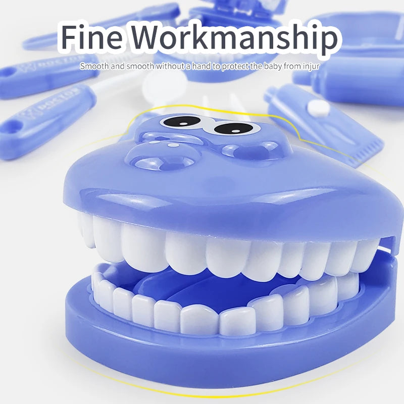 Plastic Simulation Dentist Play Set Medical Kit Pretend Toy for Kids