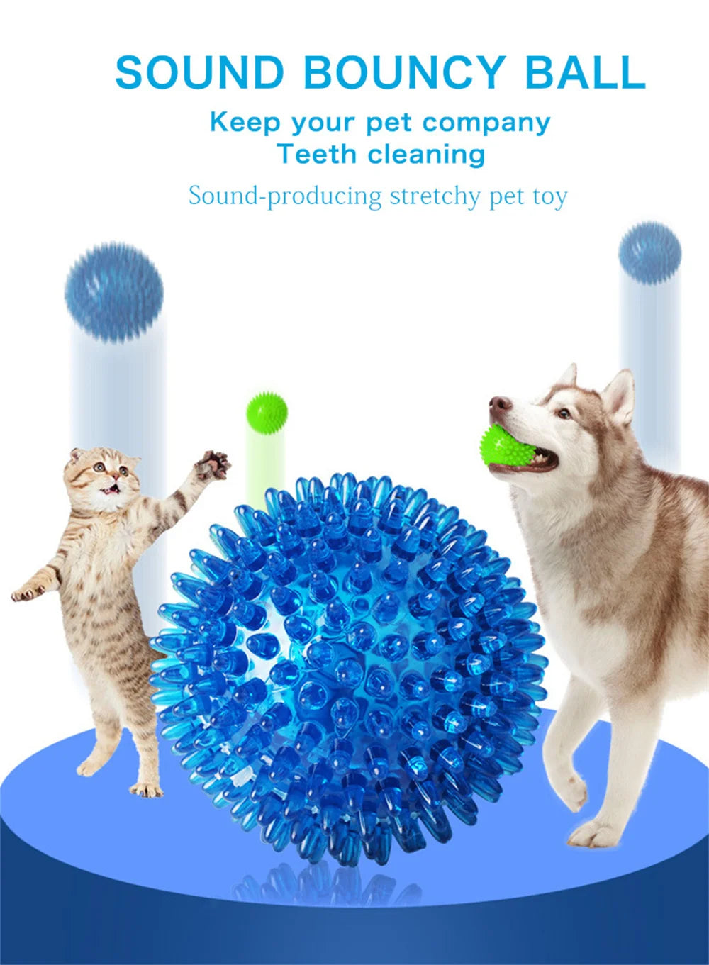 Dog-Cat toys Puppy Sounding Toy Polka Squeaky Tooth Cleaning Ball Training
