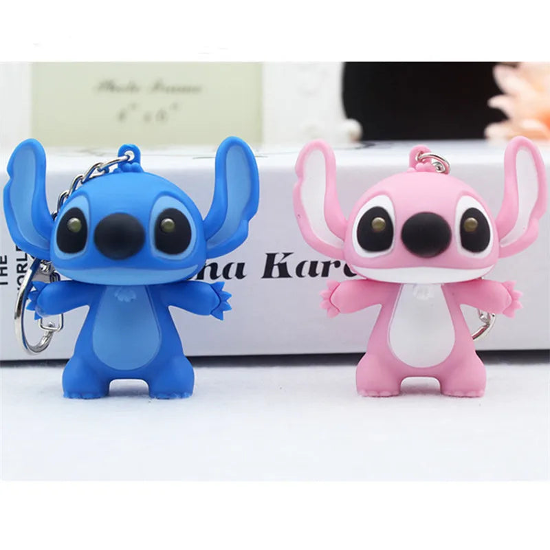 Disney Stitch LED Keychain Anime Cartoon Figures