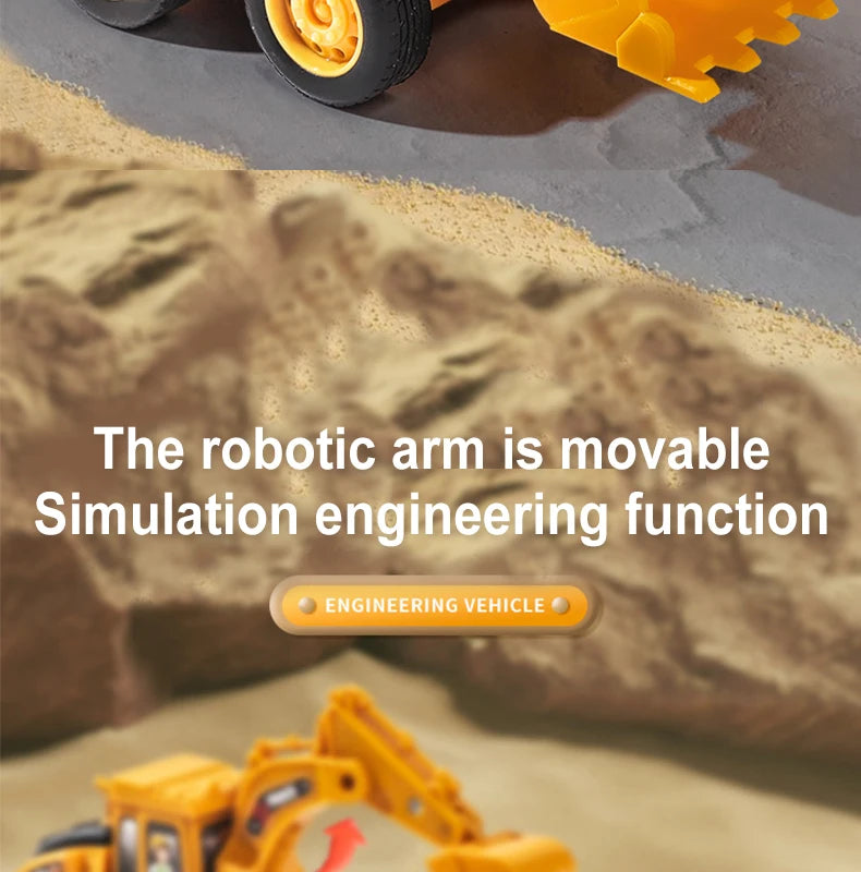 Engineering Vehicle Model Press Sliding Car Excavator Bulldozer for Children
