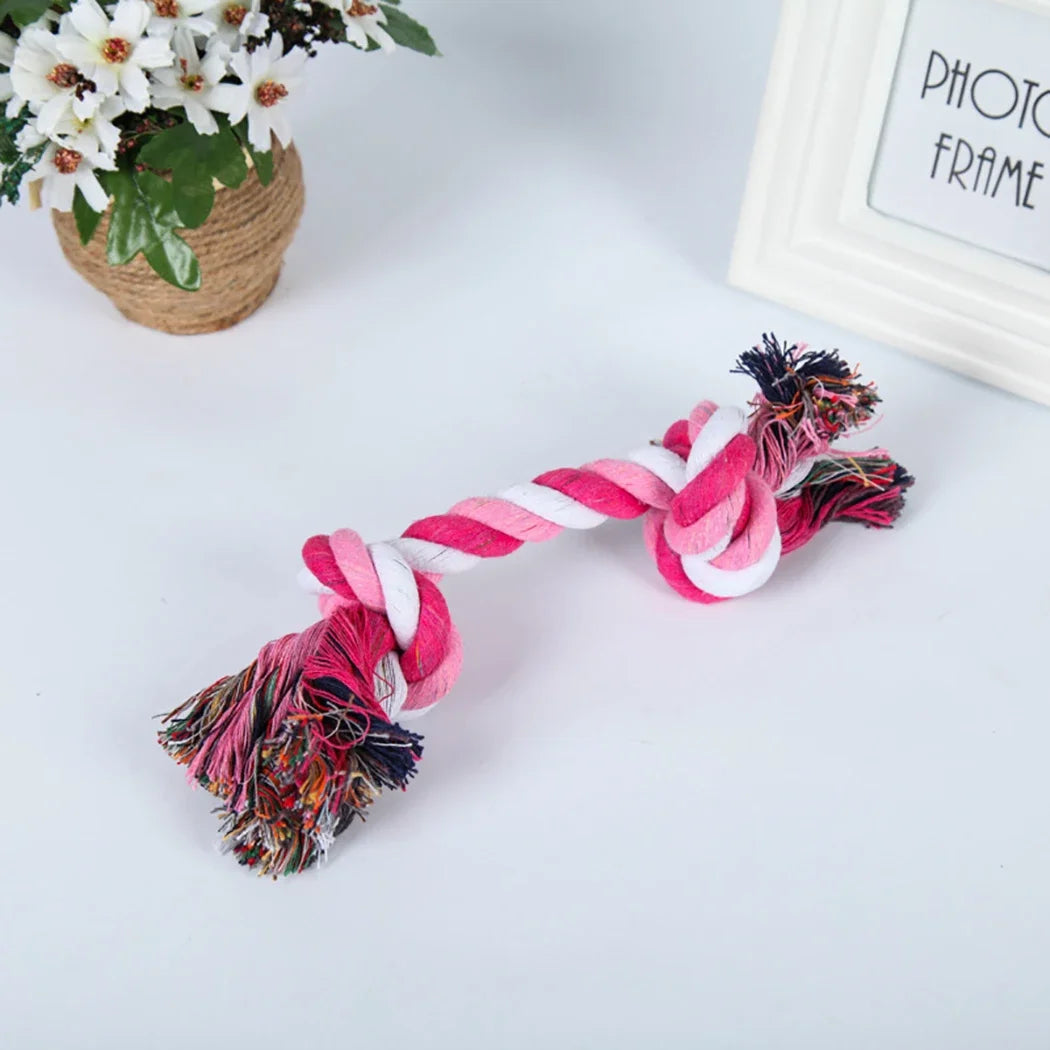 Dog Puppy Cotton Chew Knot Toy Durable Braided Bone Rope Funny Tool