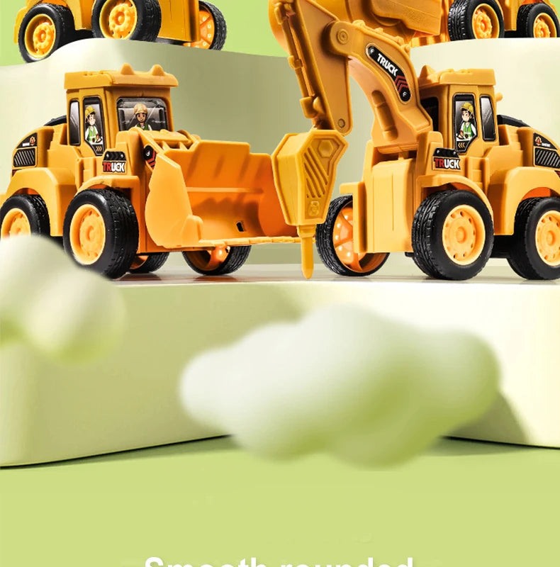 Engineering Vehicle Model Press Sliding Car Excavator Bulldozer for Children