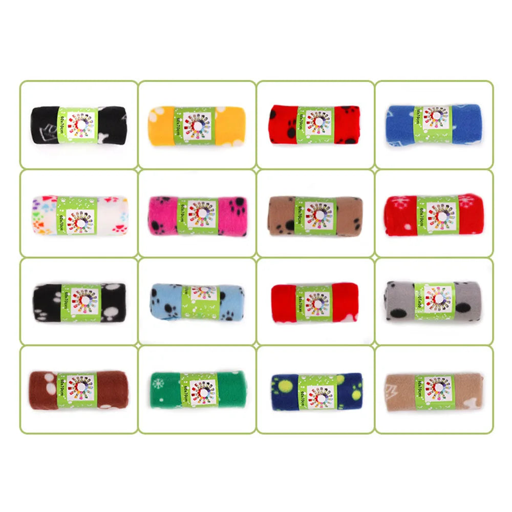 Dog-Cat Winter Pet Blankets Paw Prints