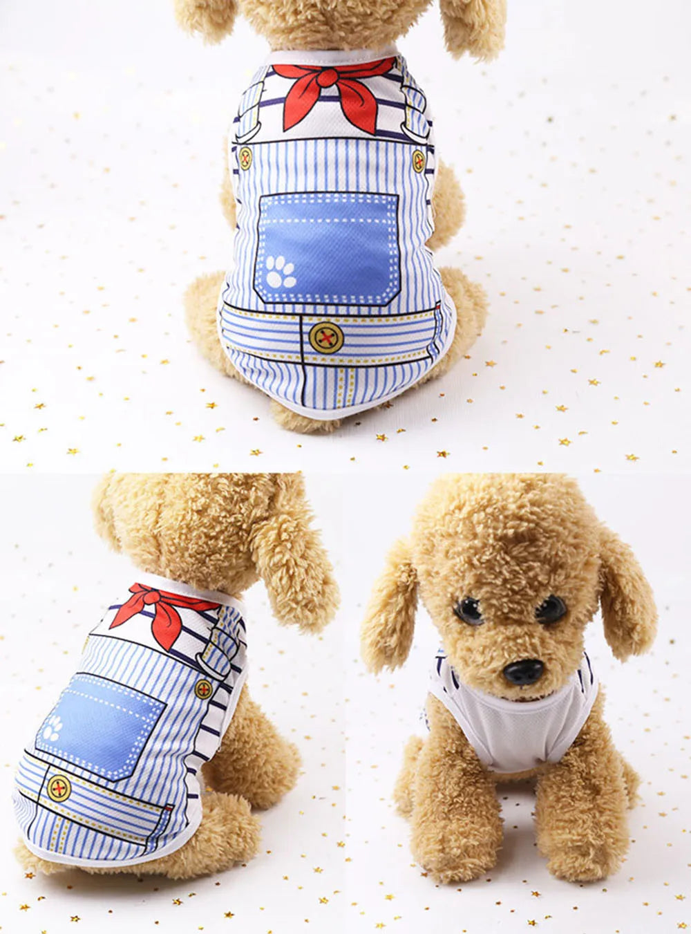 Dog Shirt Vest for Dog Soft Cartoon Sleeveless Vest Breathable Clothes for Boys or Girls Puppy Cat
