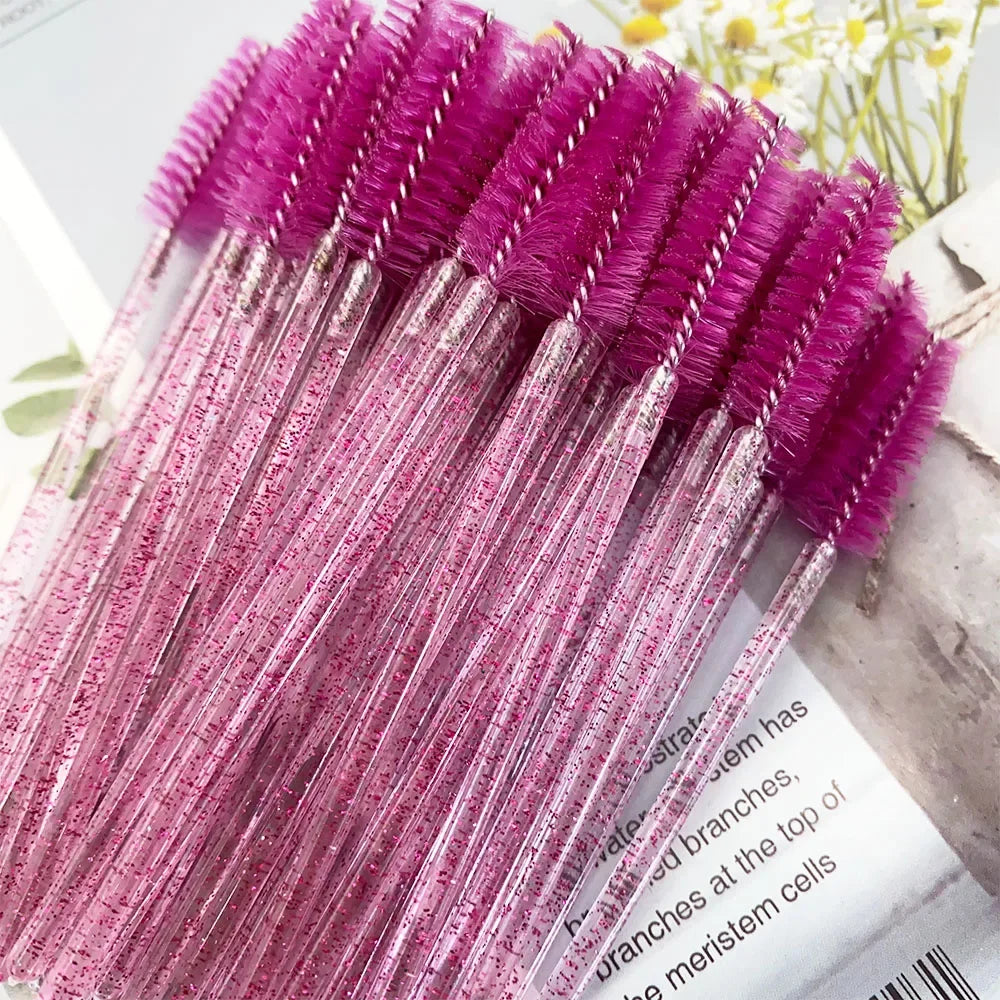 Disposable Crystal Eyelashes Brush Comb 5/50Pcs Eye Lashes Extension Mascara