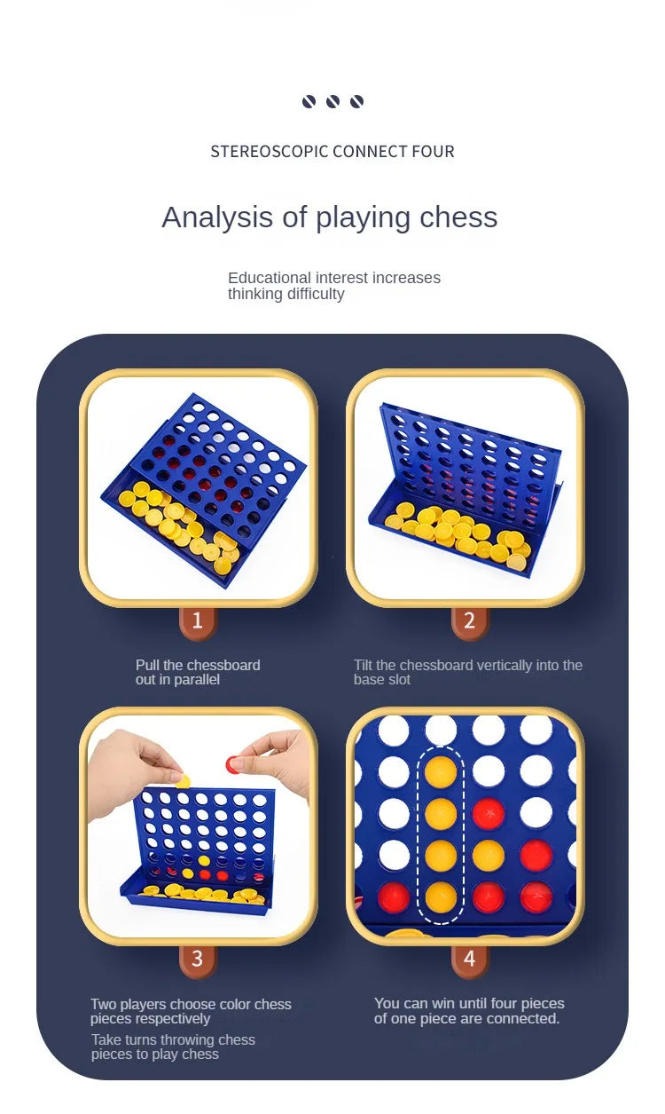 Four In A Row Bingo Chess Connect Classic Family Board Game Toys Fun Educational for Kids