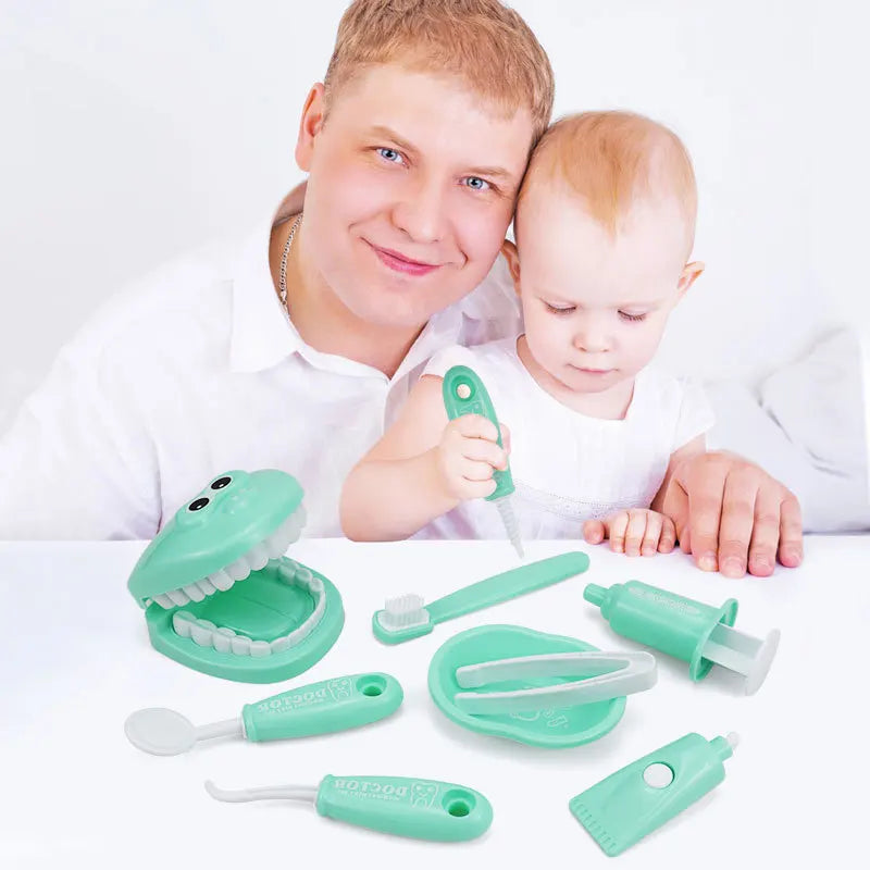 9PCS Simulation Dentist Play Set  Baby Dental Doctor Medical Kit Pretend Toy for Kids