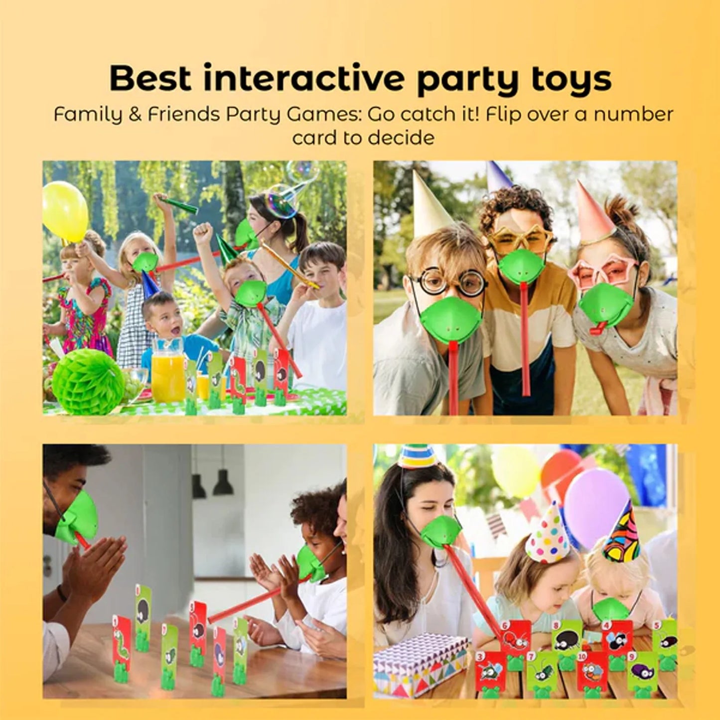 Tic Tac Tongue Competitive party board game Frog Tongue Mask desktop Game Set