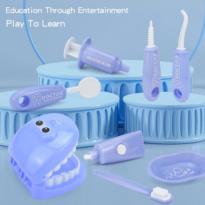 Plastic Simulation Dentist Play Set Medical Kit Pretend Toy for Kids