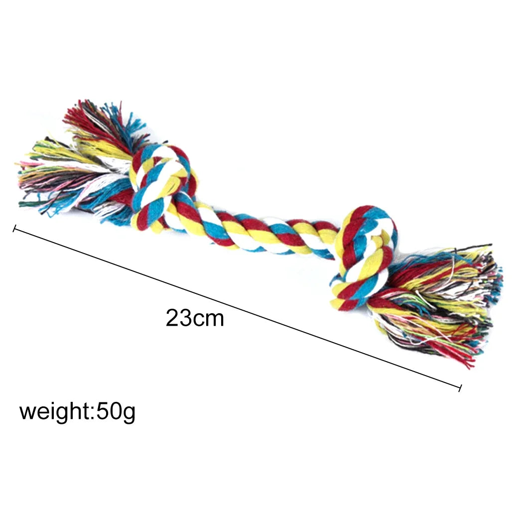 Dog Puppy Cotton Chew Knot Toy Durable Braided Bone Rope Funny Tool