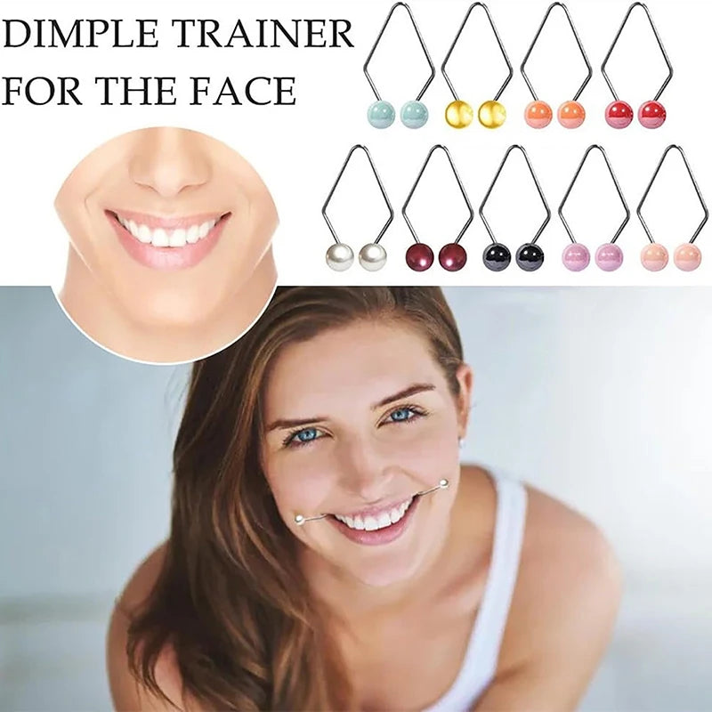 Stainless Steel Dimple Trainer Facial Beauty Tools Pearl Face Muscle