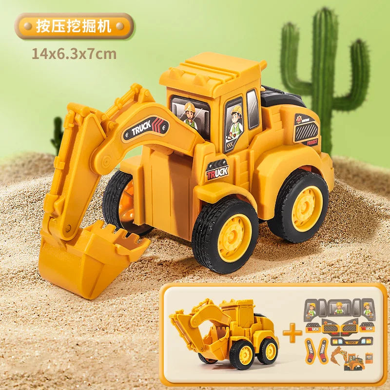 Engineering Vehicle Model Press Sliding Car Excavator Bulldozer for Children