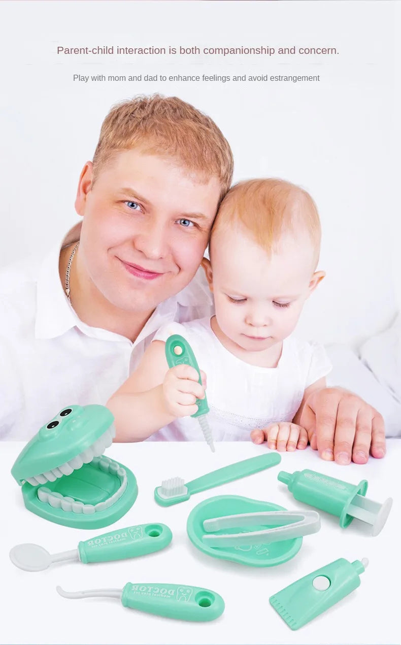 9PCS Simulation Dentist Play Set  Baby Dental Doctor Medical Kit Pretend Toy for Kids