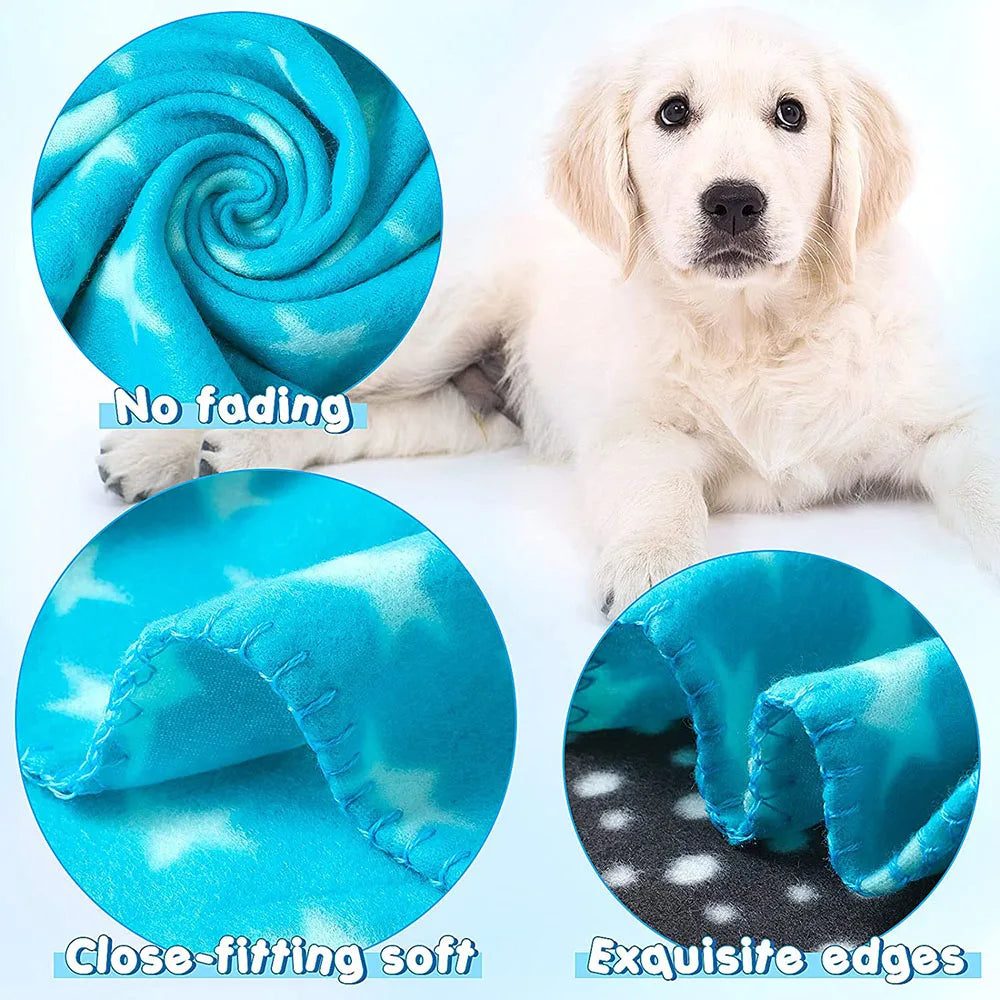 Dog-Cat Winter Pet Blankets Paw Prints