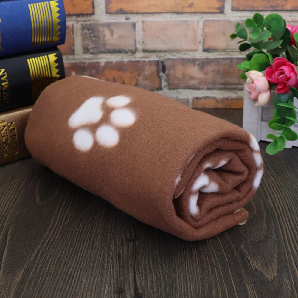 Dog-Cat Winter Pet Blankets Paw Prints