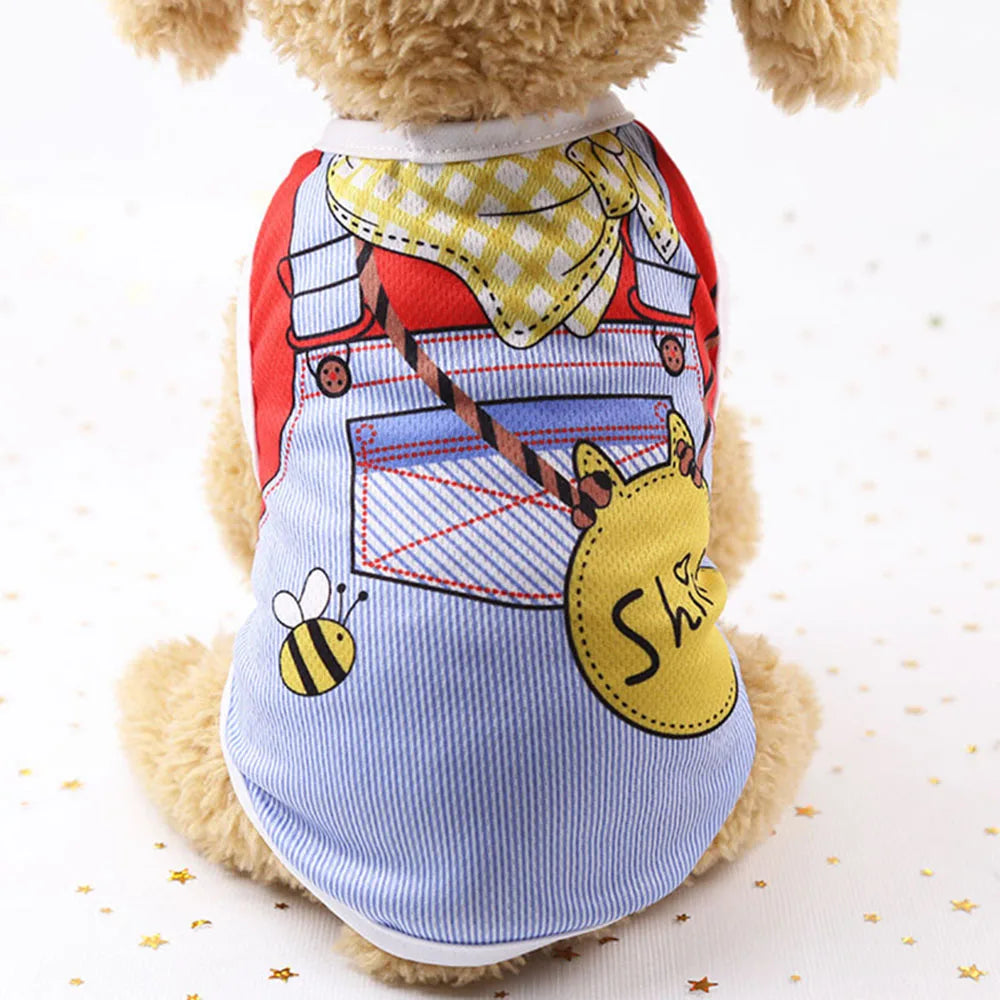 Dog Shirt Vest for Dog Soft Cartoon Sleeveless Vest Breathable Clothes for Boys or Girls Puppy Cat