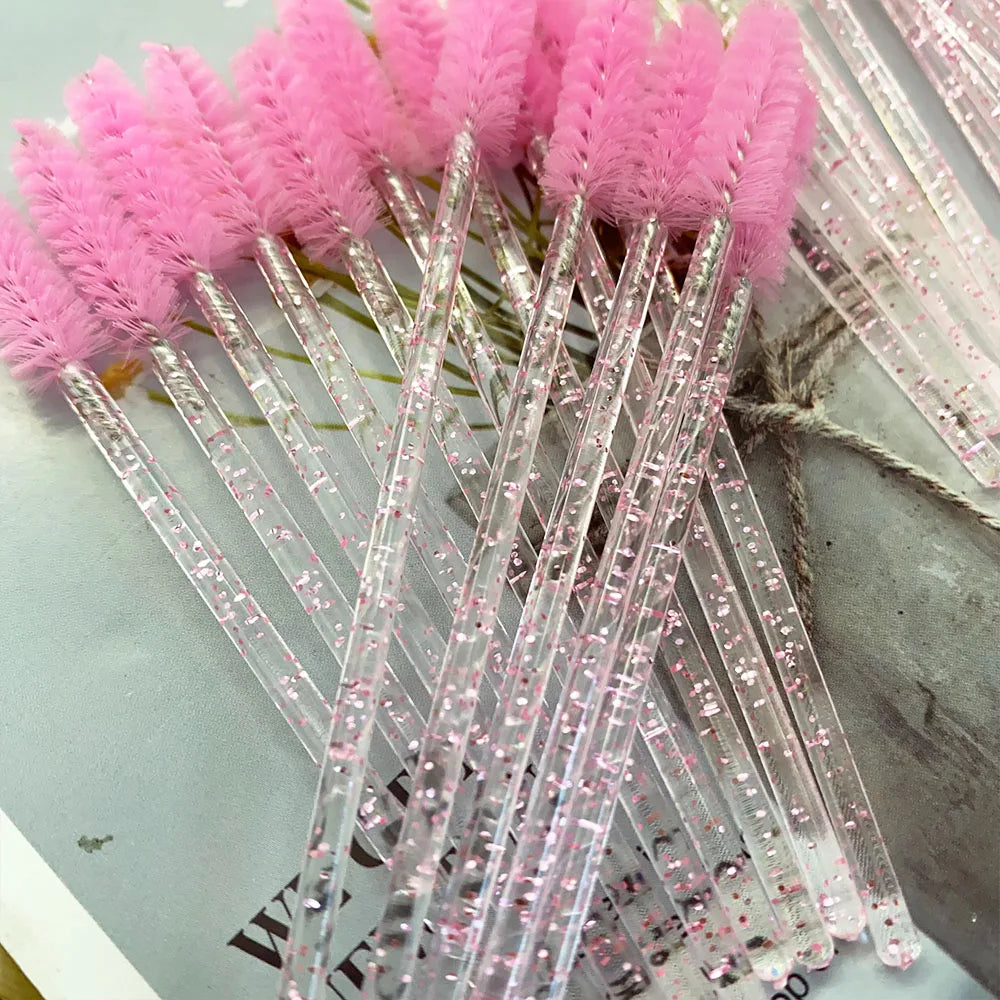 Disposable Crystal Eyelashes Brush Comb 5/50Pcs Eye Lashes Extension Mascara
