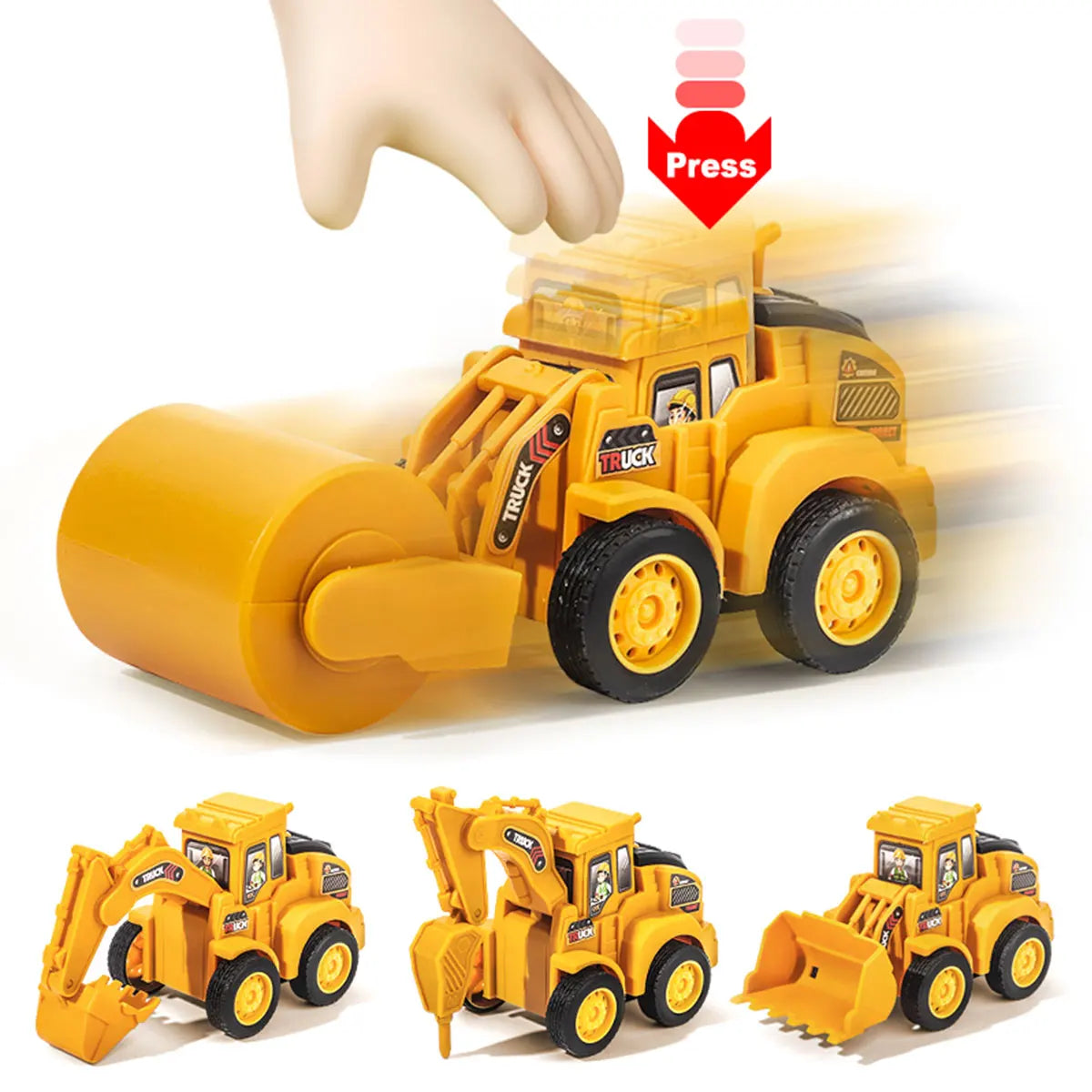 Engineering Vehicle Model Press Sliding Car Excavator Bulldozer for Children