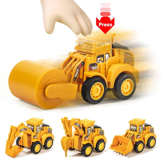 Engineering Vehicle Model Press Sliding Car Excavator Bulldozer for Children