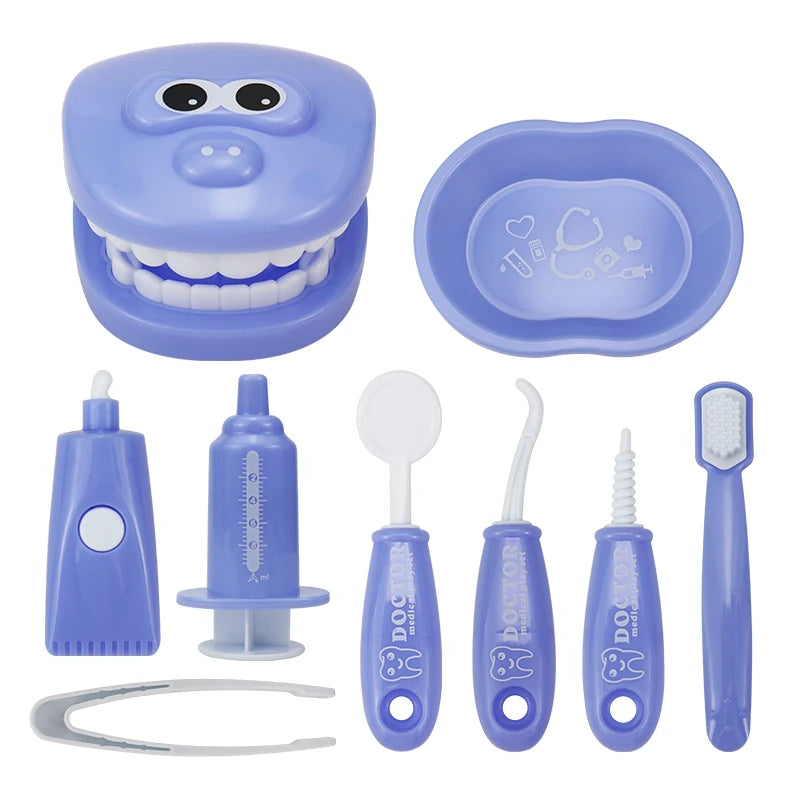 Plastic Simulation Dentist Play Set Medical Kit Pretend Toy for Kids