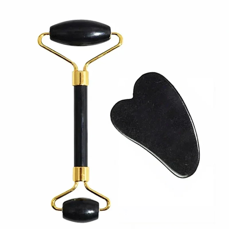 Natural Jade Roller Face Gua Sha Natural Stone Body Neck Massager Acupoint Eye Care Spa