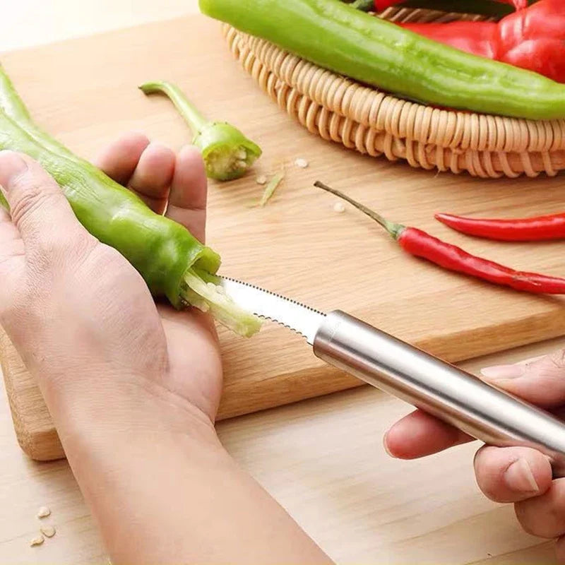 Vegetable Fruit Coring Tool Slicer Edge Rotating Cutter Corers Seed Remover Stainless Steel