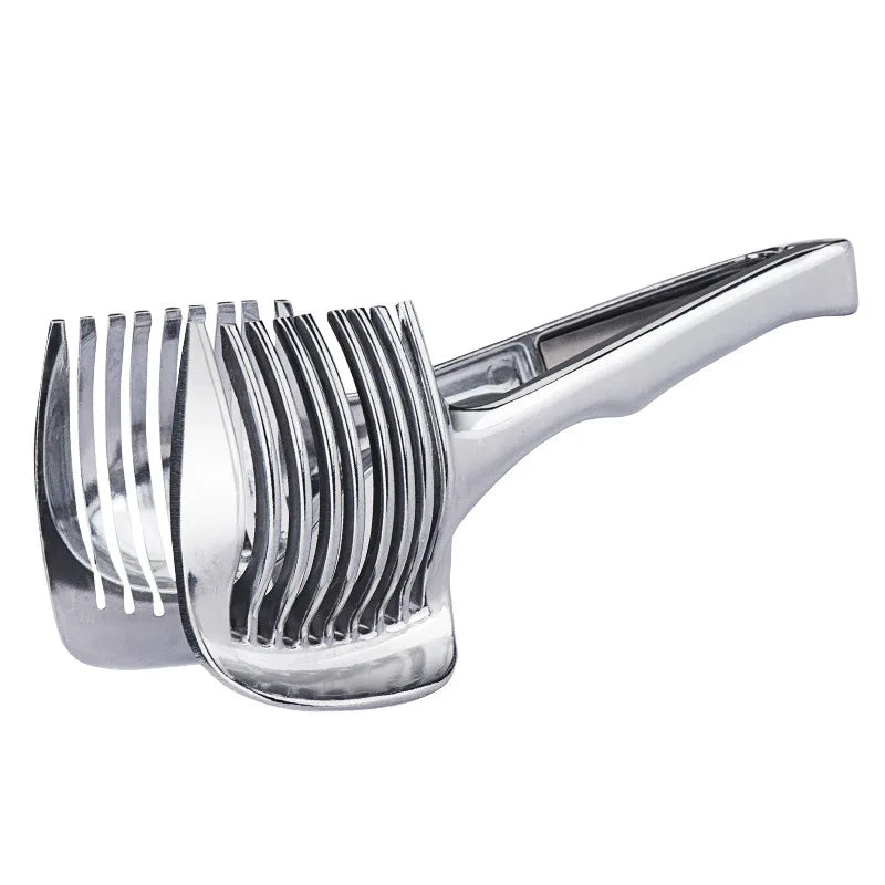 Stainless Steel Kitchen Handheld Orange Lemon Slicer Tomato Cutting Clip Fruit Slicer Onion Slicer