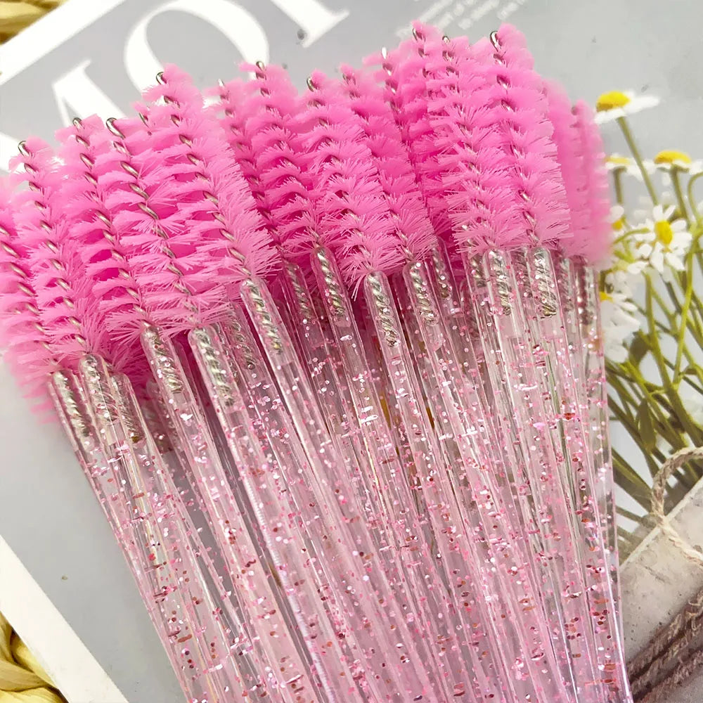 Disposable Crystal Eyelashes Brush Comb 5/50Pcs Eye Lashes Extension Mascara