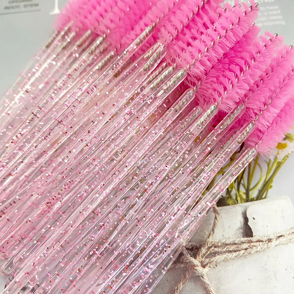 Disposable Crystal Eyelashes Brush Comb 5/50Pcs Eye Lashes Extension Mascara