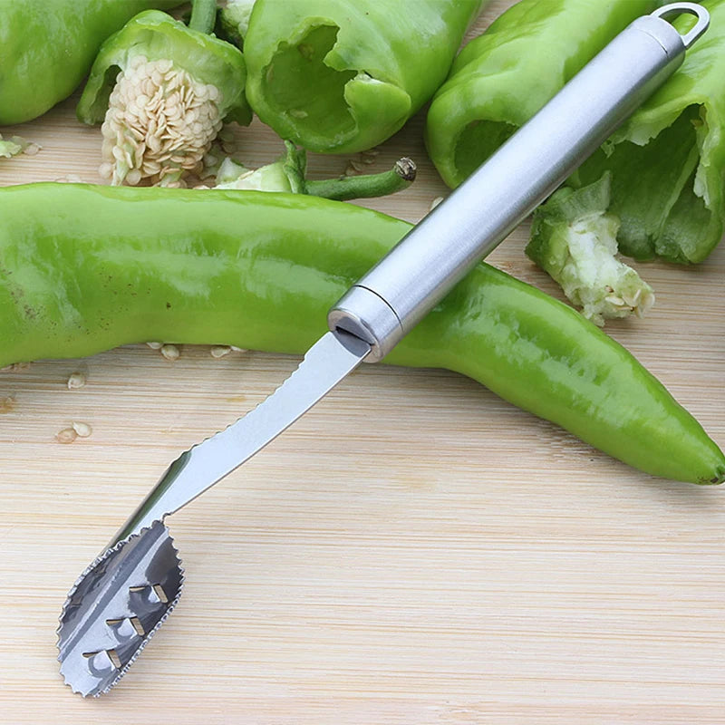 Vegetable Fruit Coring Tool Slicer Edge Rotating Cutter Corers Seed Remover Stainless Steel