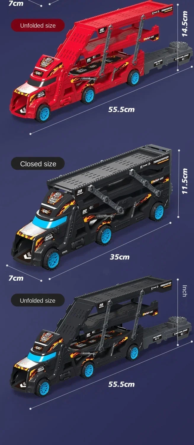 Large Kid Truck Deformation Transporter Car-Track Racing