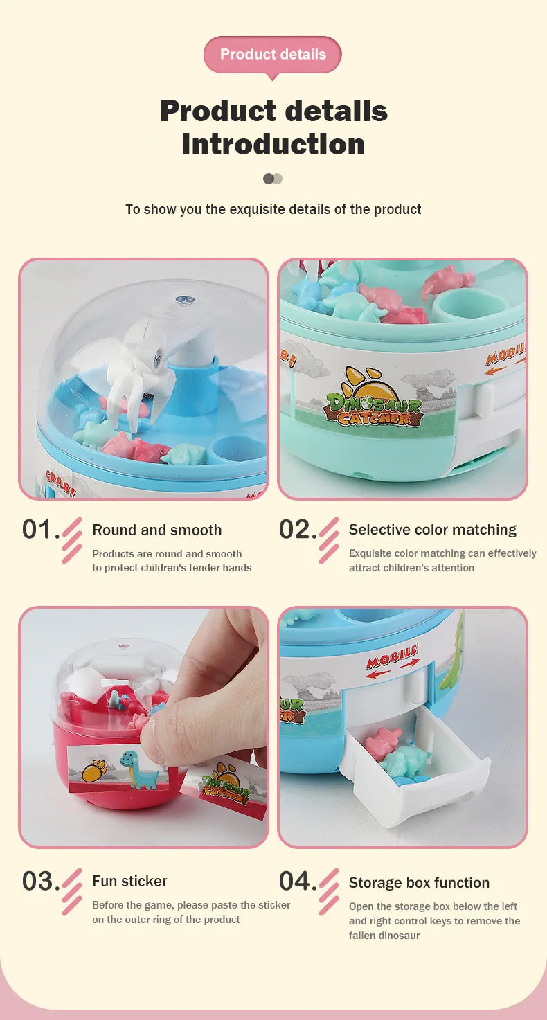 Capsule Machine Mini Dinosaur Catcher Interactive Toys for Kids